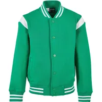 URBAN CLASSICS Inset College Bomberjacke Bodega Green / White