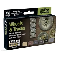 Vallejo 771213 - Farbset, Reifen und Ketten, 6x 17