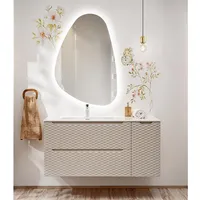 Lomadox Badmöbel Set 2-teilig mit 120cm Waschtisch, Eiche mit