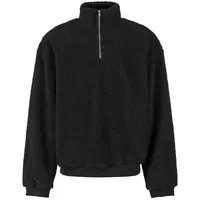 URBAN CLASSICS Oversized Teddy Troyer Pullover in black |