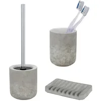 Schöner Wohnen Badaccessoire-Set "»Londa«", grau, matt, Edelstahl, Keramik, SCHÖNER