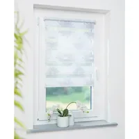 GARESA Doppelrollo Blüte 45 x 150 cm grau/weiß