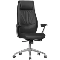 FineBuy Bürostuhl Echt-Leder Schreibtischstuhl Chefsessel Drehstuhl 120KG | Gr.: