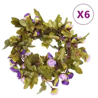 VidaXL - Weihnachtskränze Blumen 6 Stk. Helllila 215 cm