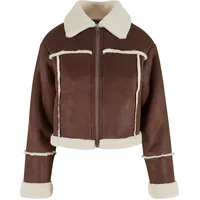 URBAN CLASSICS Ladies Shearling Übergangsjacke in braun Größe XXL