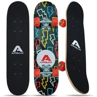 Apollo Skateboard - Flash schwarz|beige 61 CM