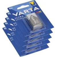 Varta 5x 1er Blister Varta Professional Lithium Batterie 9V-Block