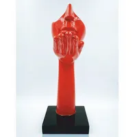 Casa Padrino Deko Skulptur Rot / Schwarz H. 50