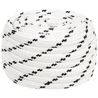 VidaXL Bootsseil Geflochten Weiß 20 mmx50 m Polyester