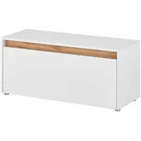 Furn.design Garderobe, Sitzbank in weiß Eiche Garderobenbank, 100 cm,