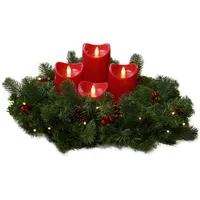 Bonetti Künstlicher Adventskranz mit Lichterkette und 4 LED Kerzen