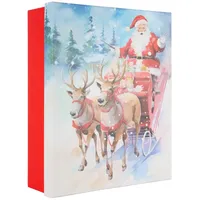 IDENA Geschenkbox Weihnachten Santa auf Schlitten mehrfarbig 36,2x11x29,5cm