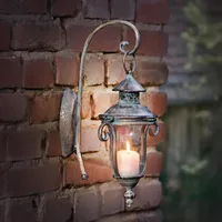Frank Flechtwaren Wandlaterne "Shabby-Grey"