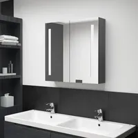 VidaXL LED-Spiegelschrank fürs Bad Grau 62x14x60 cm