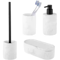 Schöner Wohnen Edelstahl, WC-Garnitur Set Balatro Weiß Bürste Stiel