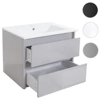 Mendler Waschbecken + Unterschrank HWC-B19, Waschbecken Waschtisch Badezimmer, hochglanz
