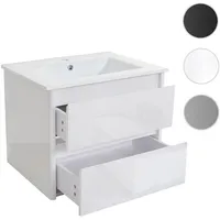 Mendler Waschbecken + Unterschrank HWC-B19, Waschbecken Waschtisch Badezimmer, hochglanz