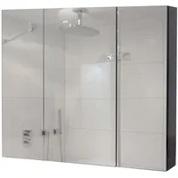 MCW Spiegelschrank, MCW-B19b, Badschrank Hängeschrank, 6 Regalböden hochglanz MVG-zertifiziert