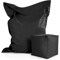 Green Bean Xxl-Sitzsack, Schwarz, Füllung: Styroporkugeln, Rechteckig, 140x25x180 cm,