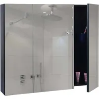 Mendler Spiegelschrank HWC-B19b, Badschrank Hängeschrank, 6 Regalböden hochglanz FSC®-zertifiziert