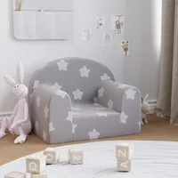 VidaXL Kindersofa Hellgrau mit Sternen Weich Plüsch
