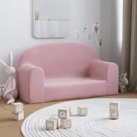 VidaXL Kindersofa 2-Sitzer Rosa Weich Plüsch