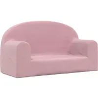 VidaXL Kindersofa 2-Sitzer Rosa Weich Plüsch