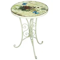 Garden Pleasure Gartentisch FLORAL altweiß rund Ø38 x Ø38