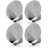 BestLivings Selbstklebende Wandhaken (Rund - 16er Set) Silber aus