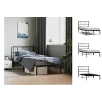 VidaXL Bettgestell mit Kopfteil Metall Schwarz 90x200 cm