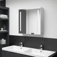 VidaXL LED-Bad-Spiegelschrank Betongrau 62x14x60 cm