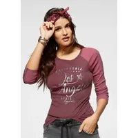 KangaROOS Longsleeve, Langarm, sehr figurbetonte Passform, mit glänzendem Metallic-Druck,