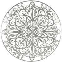 Art for the home Wanddekoration Metal Wanddeko Mandala Silber
