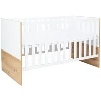 Arthur Berndt Babybett, Eiche Artisan, Weiß, Holzwerkstoff, Holz, 70x140