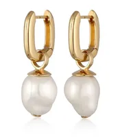 ELLI PREMIUM Creolen Muschelkernperlen Barock Weiß 925 Sterling Silber