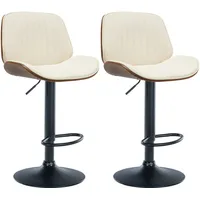 CLP 2er Set Barhocker Nova I Kunstleder-Bezug I Höhenverstellbarer