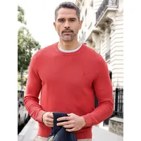 Lerros Strickpullover »LERROS Leichter Strickpullover mit schmaler Rippstruktur«, rot