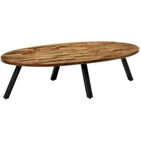 VidaXL Couchtisch Recyceltes Massivholz Teak Oval 120x60x30 cm