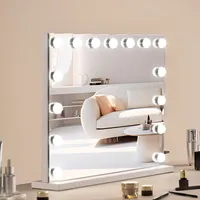 Vevor Hollywood Schminkspiegel Kosmetikspiegel USB-Wandhalterung 580x458mm Weiß