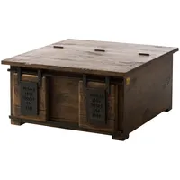Massivmoebel24 Truhe Mango 90x90x45 braun lackiert railway 464