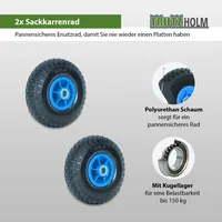 Baumarktplus 2x Sackkarrenrad Vollgummi 260x85 3.00-4 60 mm Ersatzrad