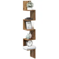 VidaXL Wand-Eckregal Altholz-Optik 20x20x127,5 cm Holzwerkstoff