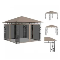 VidaXL Pavillon mit Moskitonetz 3x3x2,73 m Taupe 180 g/m2