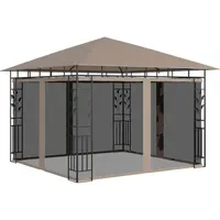 VidaXL Pavillon 3 x 3 m inkl. Moskitonetz Taupe