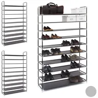 Relaxdays 3 x Schuhregal XXL, 10 Ebenen, erweiterbare Schuhablage