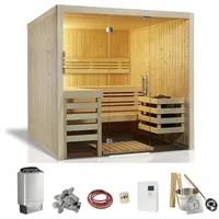 InfraWorld Panorama 210 Sauna Komplettset Saunakabine Elementsauna 210x210x203cm