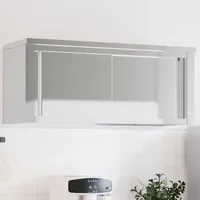 VidaXL Küchen-Wandschrank mit Schiebetüren Edelstahl