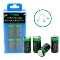 PATONA 4x Premium CR123A Akkus Lithium 2960mWh 3.7V mit