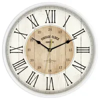 EUROTIME Quarz Wanduhr 30,5 cm 81748-07 weiß