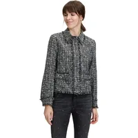 Cartoon Tweedblazer mit Fransen in Grau/Schwarz | Gr.: 40